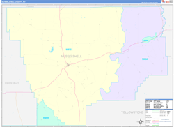 Musselshell County, MT Wall Map Color Cast Style 2023
