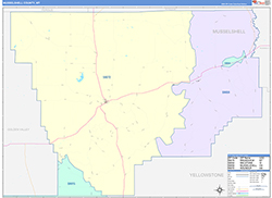 Musselshell County, MT Wall Map Color Cast Style 2026