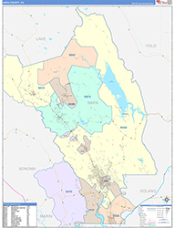 Napa County, CA Wall Map Color Cast Style 2026