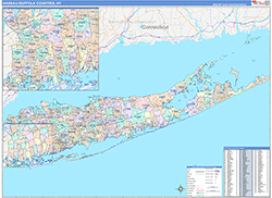 Nassau-Suffolk County, NY Wall Map
