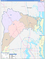 Nassau County, FL Wall Map Color Cast Style 2026
