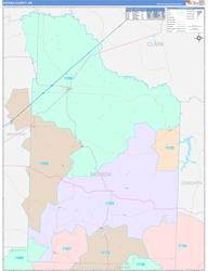Nevada County, AR Wall Map Color Cast Style 2024