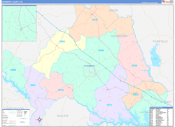 Newberry County, SC Wall Map Color Cast Style 2024