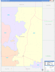 Niobrara County, WY Wall Map Color Cast Style 2024