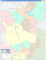 Noble County, OH Wall Map Color Cast Style 2024