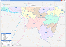 Northampton County, NC Wall Map Color Cast Style 2026