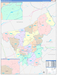 Northampton County, PA Wall Map Color Cast Style 2024