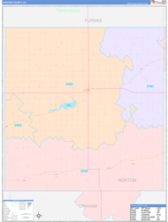 Norton County, KS Wall Map Color Cast Style 2024