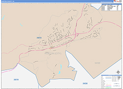 Norton County, VA Wall Map Color Cast Style 2026