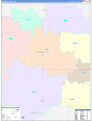 Nuckolls County, NE Wall Map Color Cast Style 2023