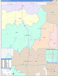 Okmulgee County, OK Wall Map Color Cast Style 2026