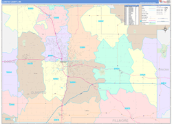 Olmsted County, MN Wall Map Color Cast Style 2024