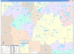 Oneida County, WI Wall Map Color Cast Style 2024