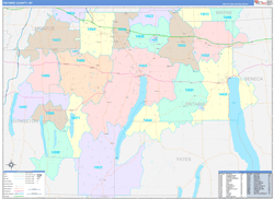 Ontario County, NY Wall Map Color Cast Style 2024