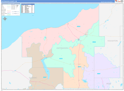 Ontonagon County, MI Wall Map Color Cast Style 2024