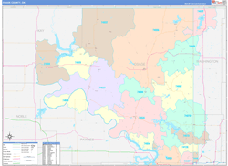 Osage County, OK Wall Map Color Cast Style 2024