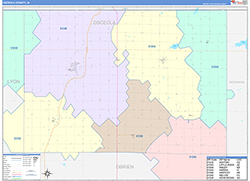Osceola County, IA Wall Map Color Cast Style 2026