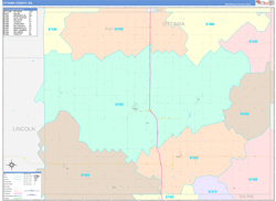 Ottawa County, KS Wall Map Color Cast Style 2024