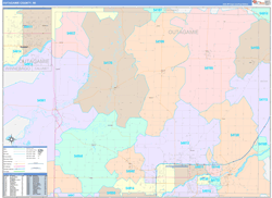 Outagamie County, WI Wall Map Color Cast Style 2024