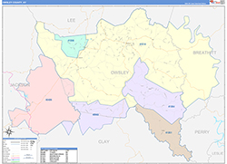 Owsley County, KY Wall Map Color Cast Style 2026