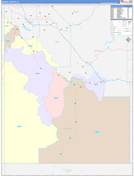 Owyhee County, ID Wall Map Color Cast Style 2024