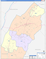 Page County, VA Wall Map Color Cast Style 2026