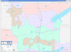 Panola County, MS Wall Map Color Cast Style 2024