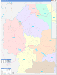 Park County, CO Wall Map Color Cast Style 2024