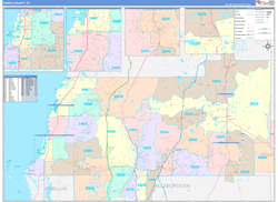 Pasco County, FL Wall Map Color Cast Style 2024
