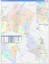 Passaic County, NJ Wall Map Color Cast Style 2024