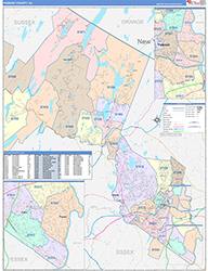 Passaic County, NJ Wall Map Color Cast Style 2026