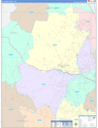 Paulding County, GA Wall Map Color Cast Style 2024
