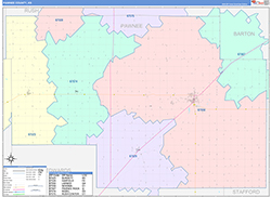 Pawnee County, KS Wall Map Color Cast Style 2026