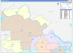 Pawnee County, OK Wall Map Color Cast Style 2026