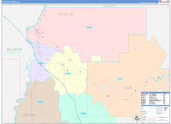 Payette County, ID Wall Map Color Cast Style 2024