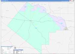 Pecos County, TX Wall Map Color Cast Style 2024