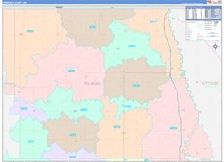 Pembina County, ND Wall Map Color Cast Style 2024