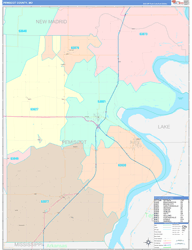 Pemiscot County, MO Wall Map Color Cast Style 2024