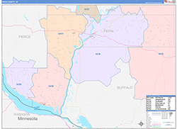 Pepin County, WI Wall Map Color Cast Style 2026