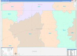 Perkins County, NE Wall Map Color Cast Style 2023
