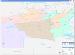Perry County, AR Wall Map Color Cast Style 2024