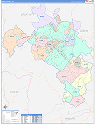 Perry County, KY Wall Map Color Cast Style 2026