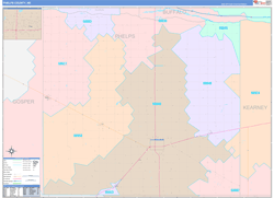 Phelps County, NE Wall Map Color Cast Style 2023