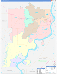Phillips County, AR Wall Map Color Cast Style 2024