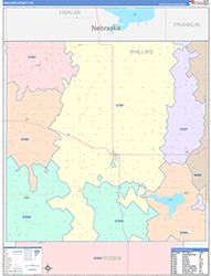 Phillips County, KS Wall Map Color Cast Style 2026