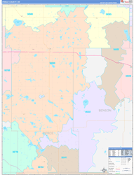 Pierce County, ND Wall Map Color Cast Style 2023
