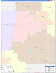 Pierce County, NE Wall Map Color Cast Style 2023