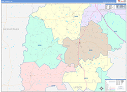 Pike County, GA Wall Map Color Cast Style 2026