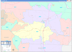 Pike County, OH Wall Map Color Cast Style 2024