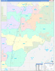 Pine County, MN Wall Map Color Cast Style 2024